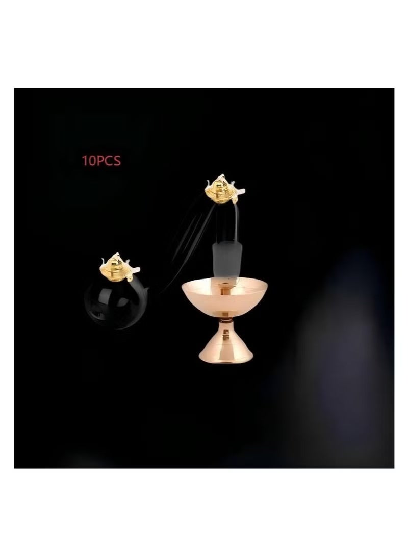 10PCS Premium Heat Resistant Glass Oil Lamp accessories, Medical Grade High Borosilicate Material for Long lasting Use ,Clear